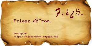 Friesz Áron névjegykártya